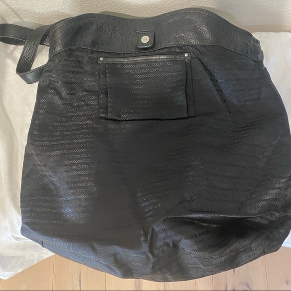 Prada black pebbled deerskin convertible bag. - Picture 10 of 16